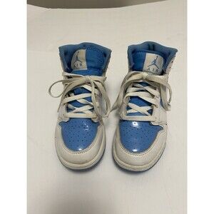 Nike Air Jordan 1 Mid White Legend Blue Youth Sz 4y  Athletic Shoes FZ3933-114